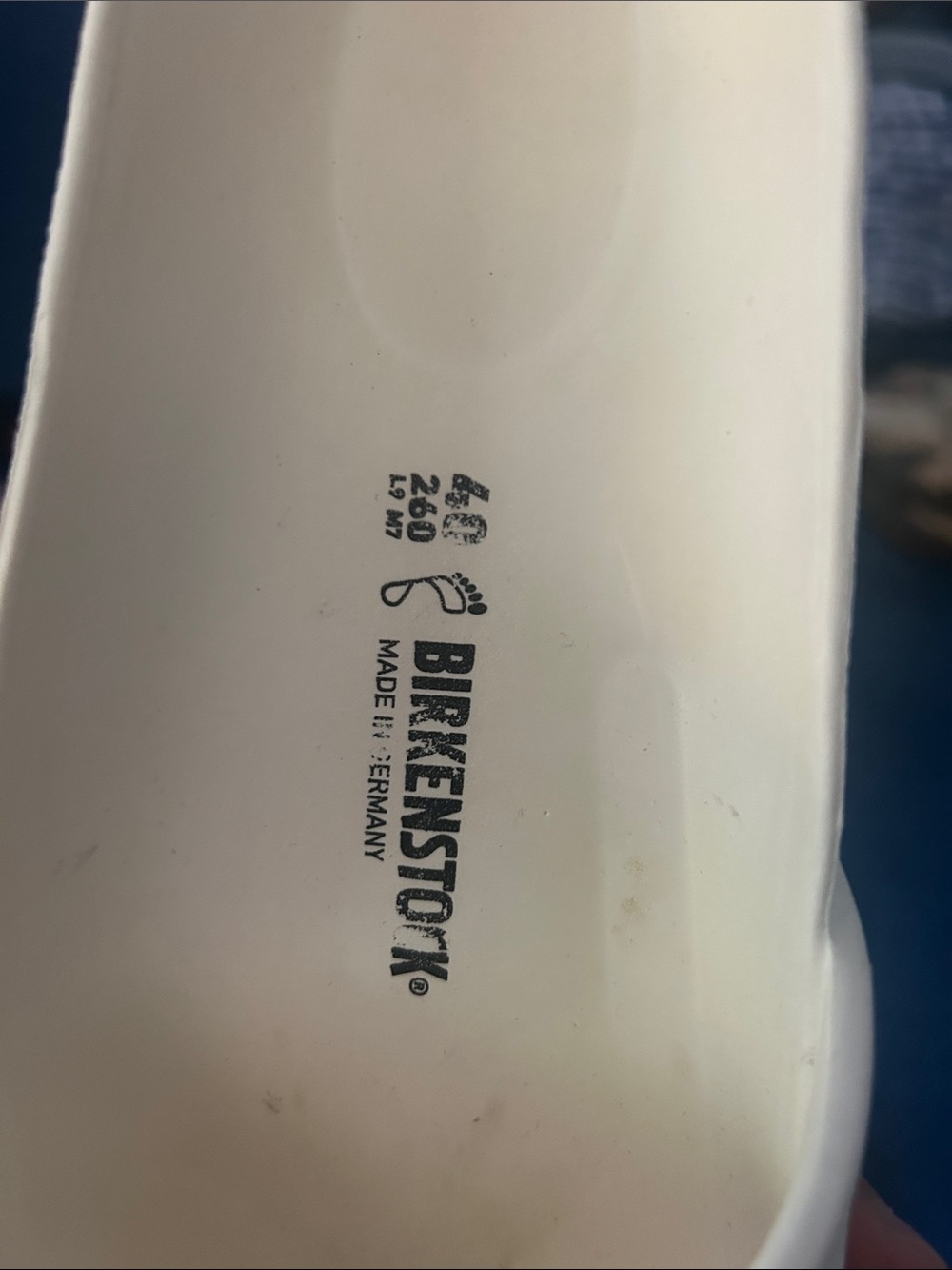 Birkenstock White Slide Sandals with Embossed Logo - Picture 3 of 3